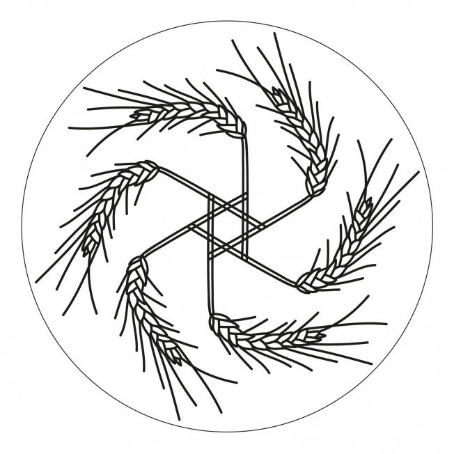 Herbst -Mandala mit Getreideähren für Kindergarten, KiTa und Schule