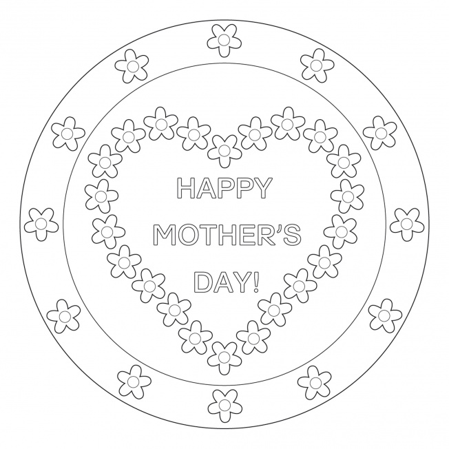 Happy Mother's Day Mandala 2 for pre-K, kindergarten and elementary school